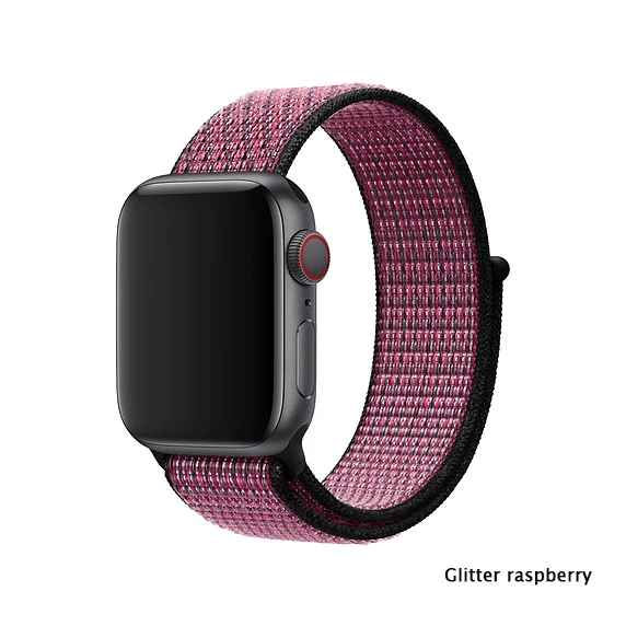 Нейлон pulseira для apple watch band 4 44 мм 40 мм(iwatch 5) apple watch 3 2 1 ремешок 42 мм 38 мм дышащий браслет ремень аксессуары - Цвет ремешка: Glitter strawberry