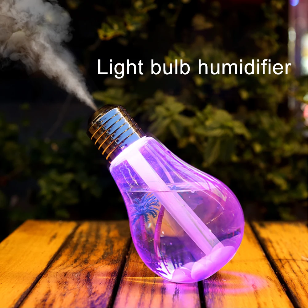 400ml LED Lamp Air Ultrasonic Humidifier For Home Essential Oil Atomizer Freshener Mist Maker Light Bulb With | Бытовая техника