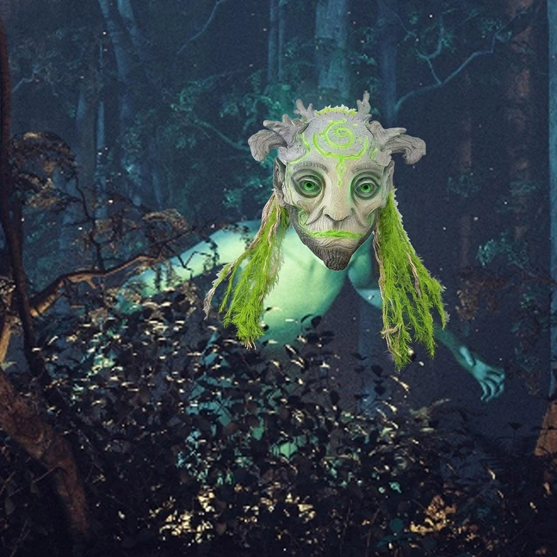 Лесная маска духа для Хэллоуина реалистичные зеленые эльфы фотореквизит косплея