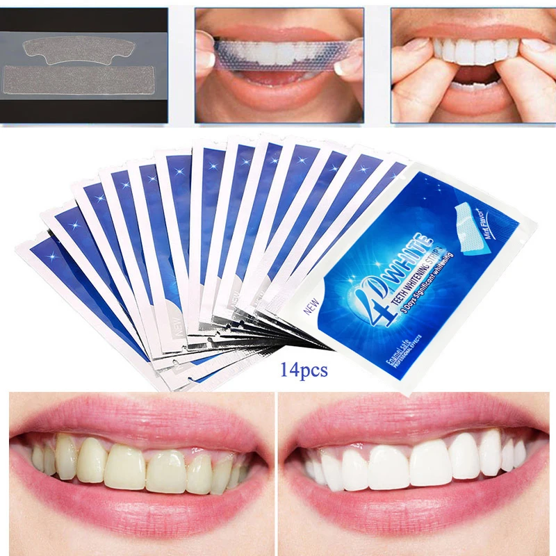 

28Pcs/14Pair Gel Teeth Whitening Strips Oral Hygiene Care Double Elastic Teeth Strips Whitening Dental Bleaching Tools