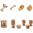 Baby  Toddler Toys Montessori Music  Sound Object Fitting Exercise Teething Wood Toy Natural Wood Non-Paint Baby 6-12 Month