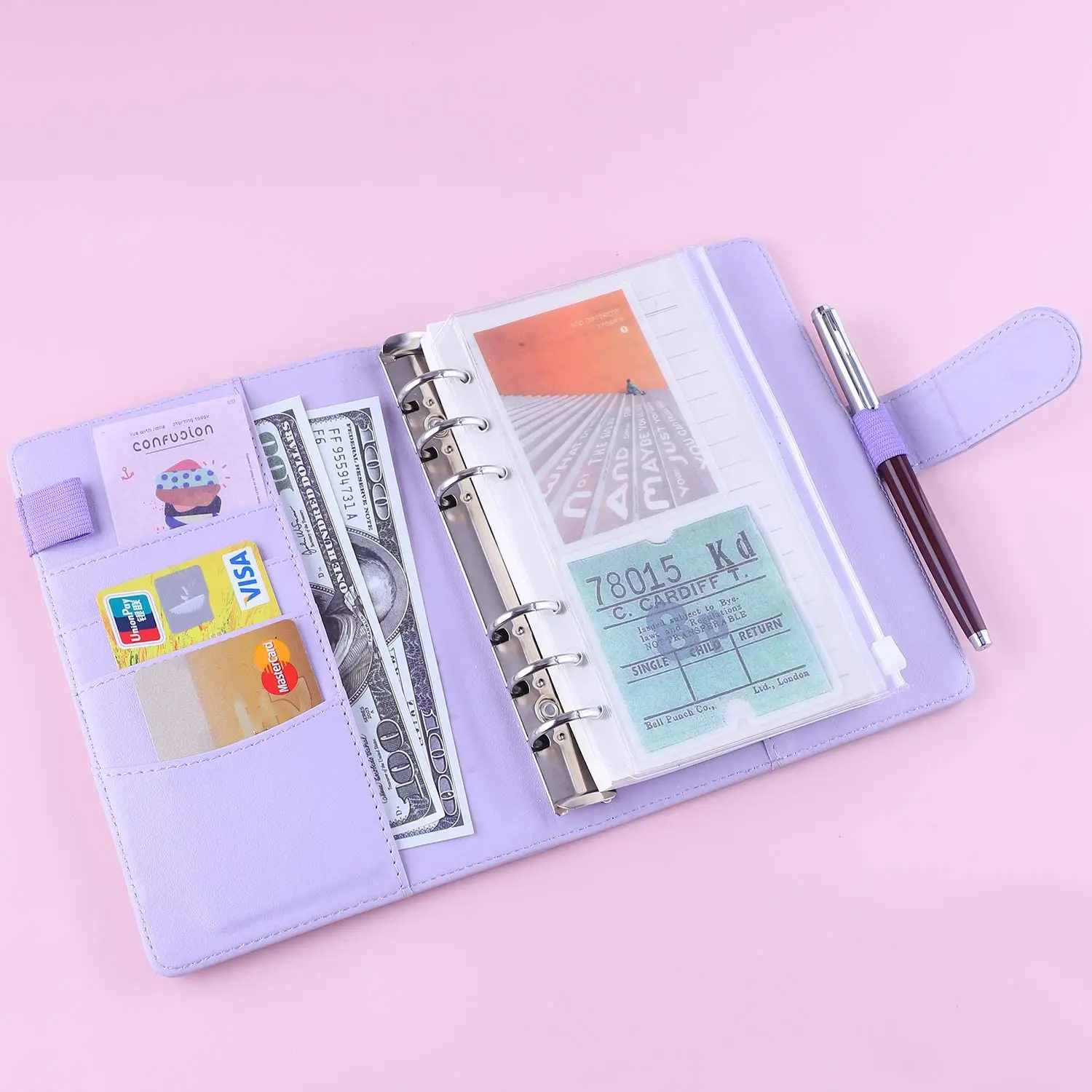 

New A6 Vintage Refillable Notebook File Folder Notepad Cover Leather Ring Binder Office School Supplies Multi-Color