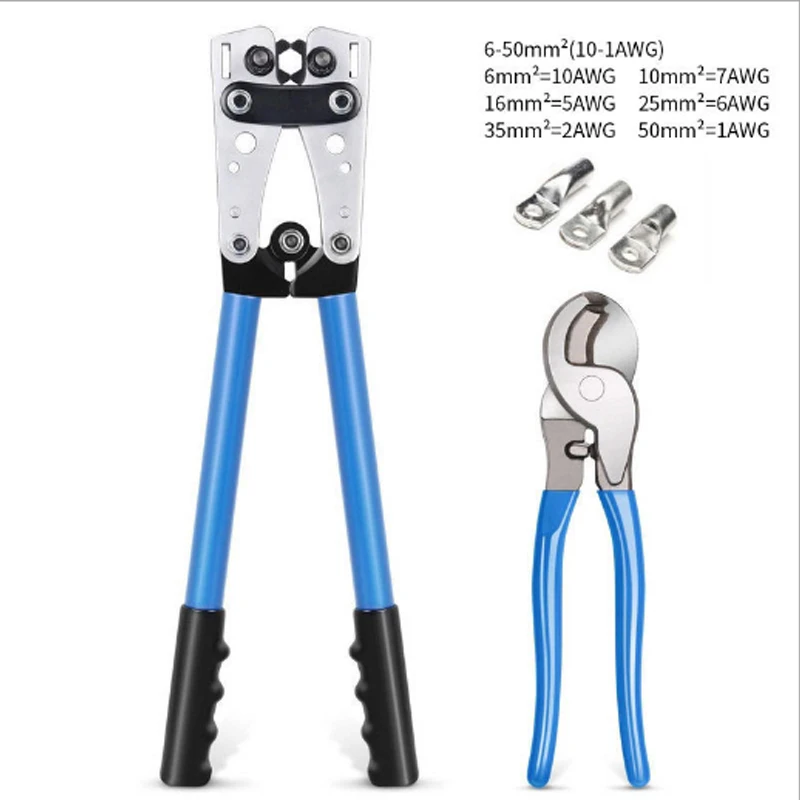 Устройство для обжима кабеля ручной инструмент с храповым механизмом проводов 6