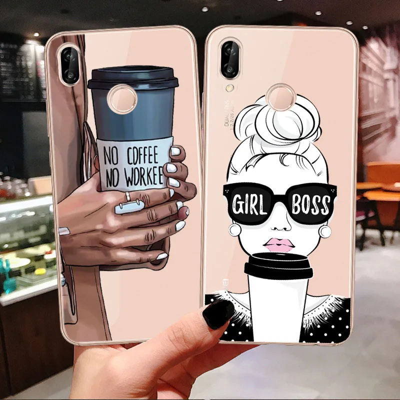 Прозрачный мягкий чехол для Huawei P30 Lite Pro P20 P20Pro P40 Mate 20 с черными и коричневыми