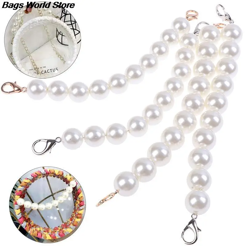 Pearl Beaded Short Bag Straps Shoulder Belt Purse Handle Diy Chain Accessories | Parts &amp