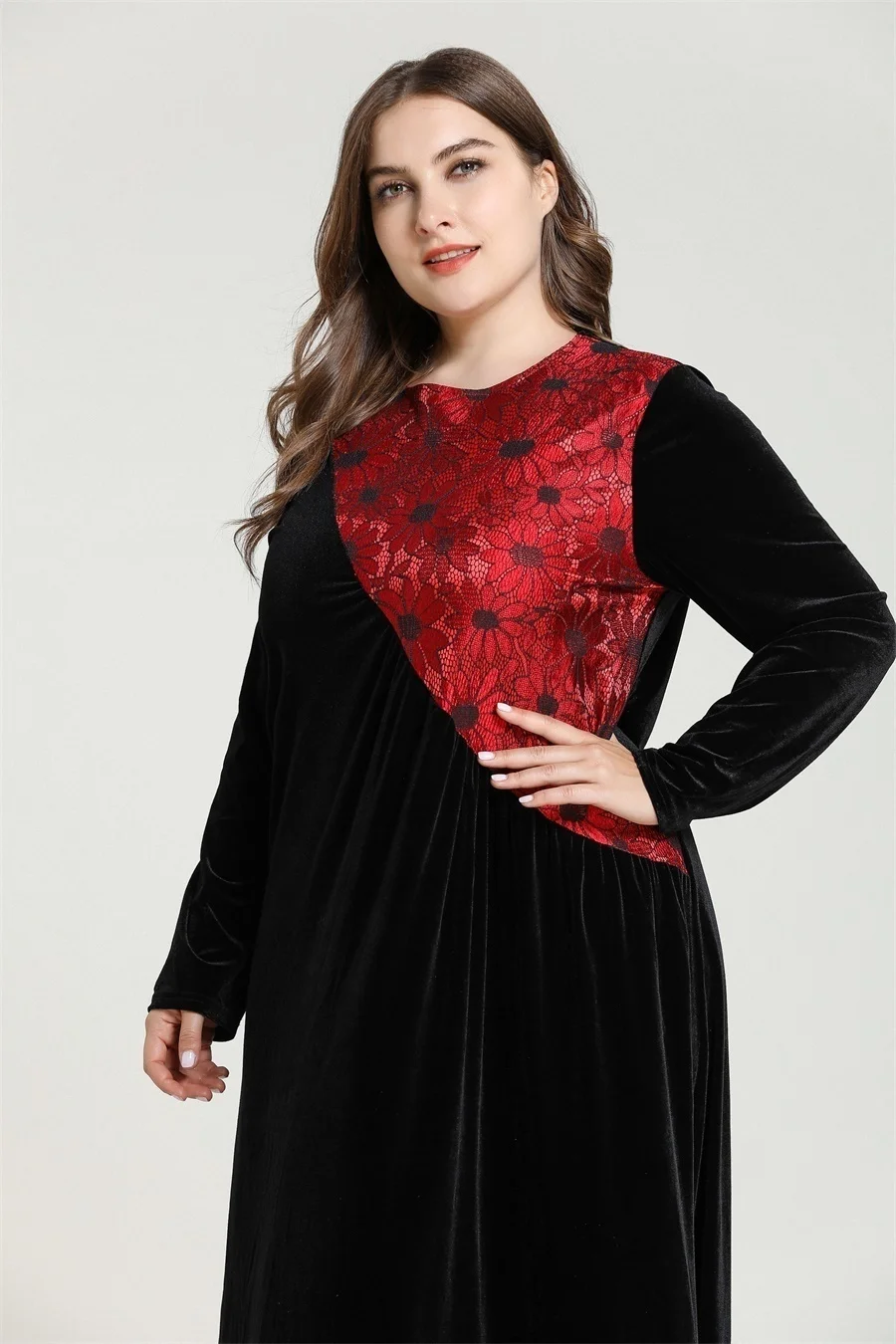 

Velvet Black Abaya Women Long Sleeve Robe Pakistan Dubai Turkey Turkish Bangladesh Islamic Clothing Kaftan Hijab Muslim Dress