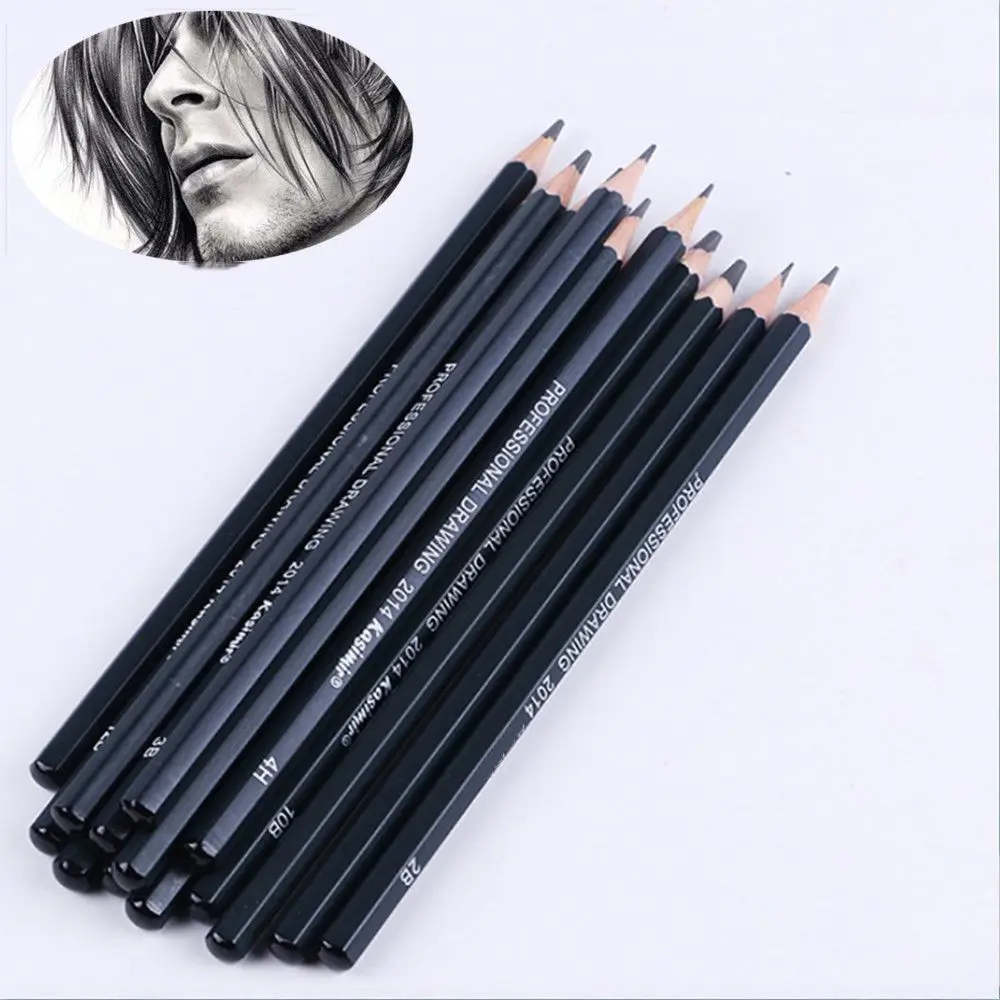 14 шт./компл. Профессиональный деревянные карандаши для рисования 12B 10B 8B 7B 6B 5B 4B 3B 2B