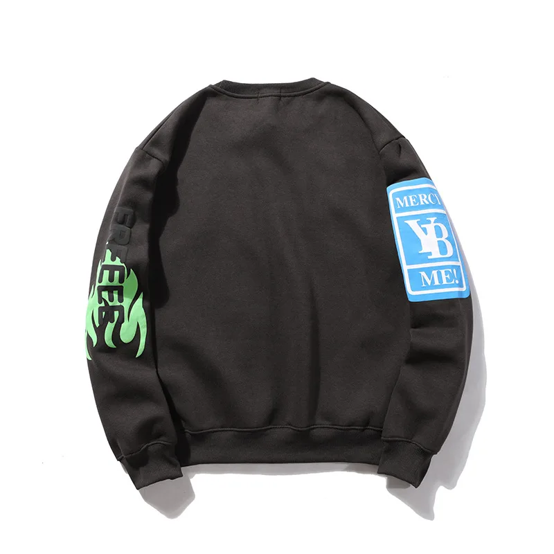 

2021 big letter arm awkward face print round collar hoodie round collar hoodie