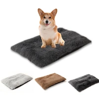 long plush dog bed soft sleeping cushion cat mats pet cushion blanket soft fleece cat kennel puppy mat pad for small large dogs