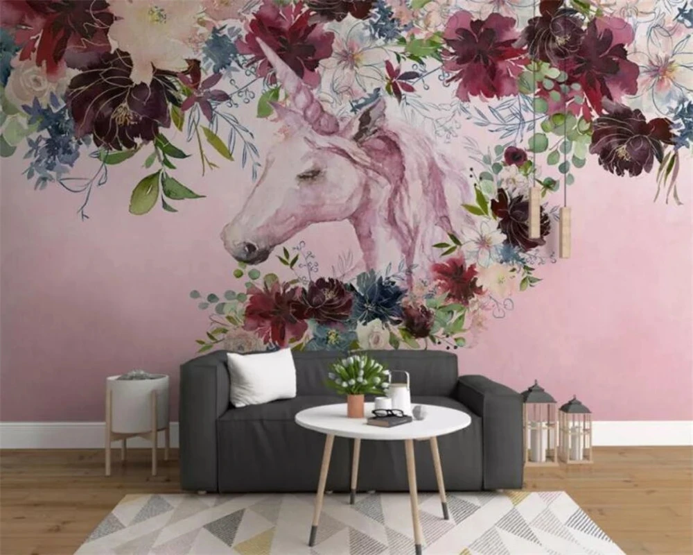 Пользовательское фото 3D простой ручная роспись акварель красота Роза цветок фон