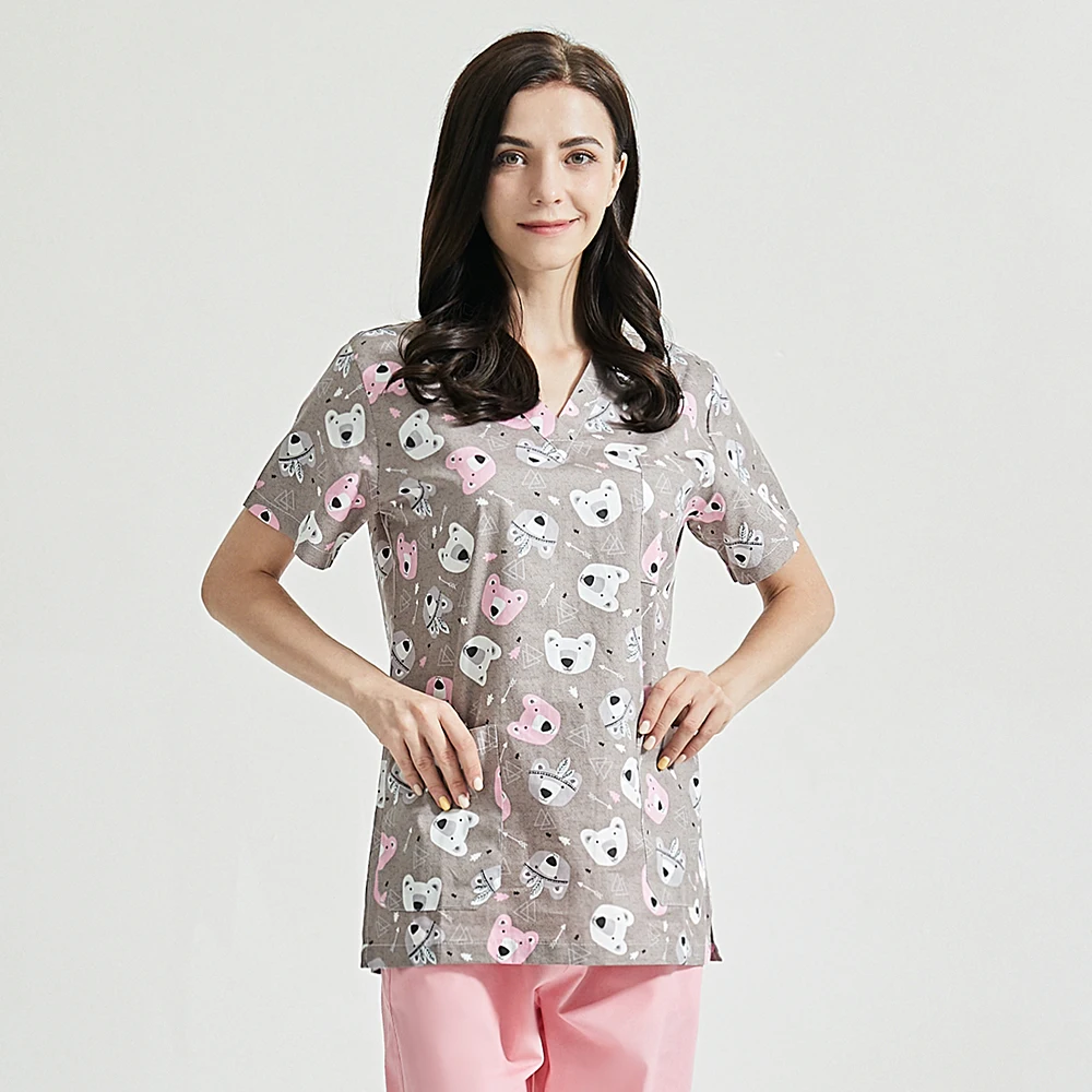 V образный вырез косметологический питомец Клубная Рабочая форма модный дизайн