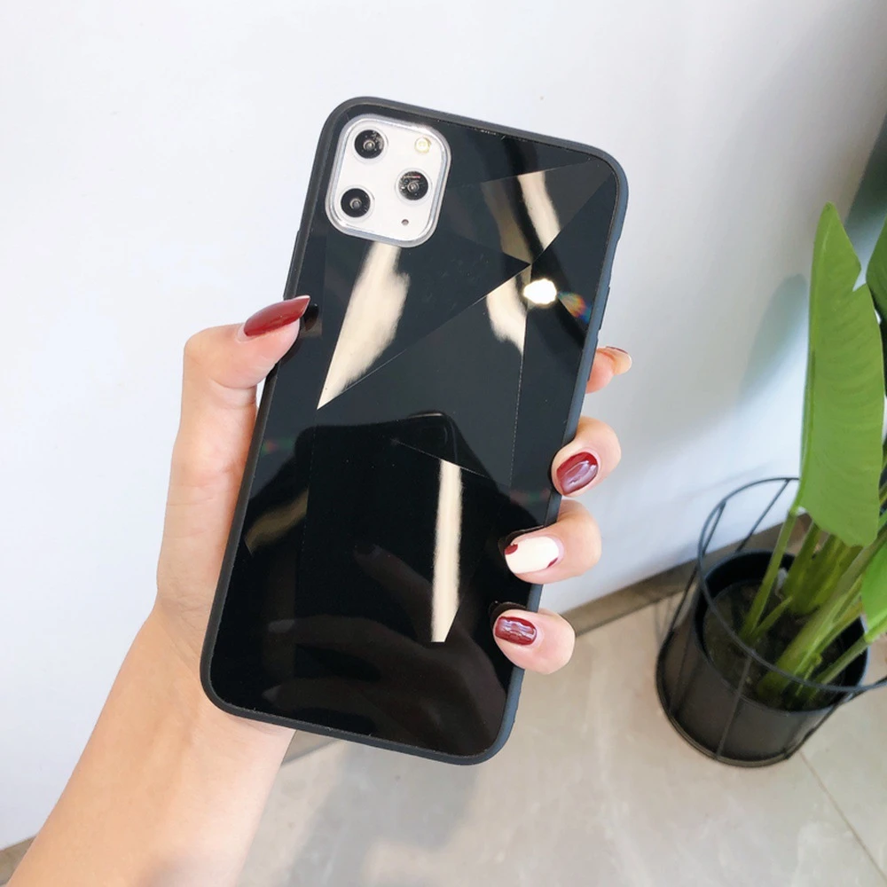 3D Алмазная Текстура Зеркальный чехол на айфон 11 Pro Xs Max SE 2020 XR X 8 7 6 6S плюс Bling
