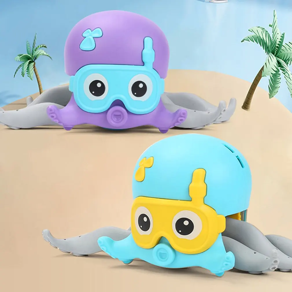 

Kids Drag And Slide Cute Octopus Bathing Toys For Children With Clockwork Water Floating Beach Playing Toys