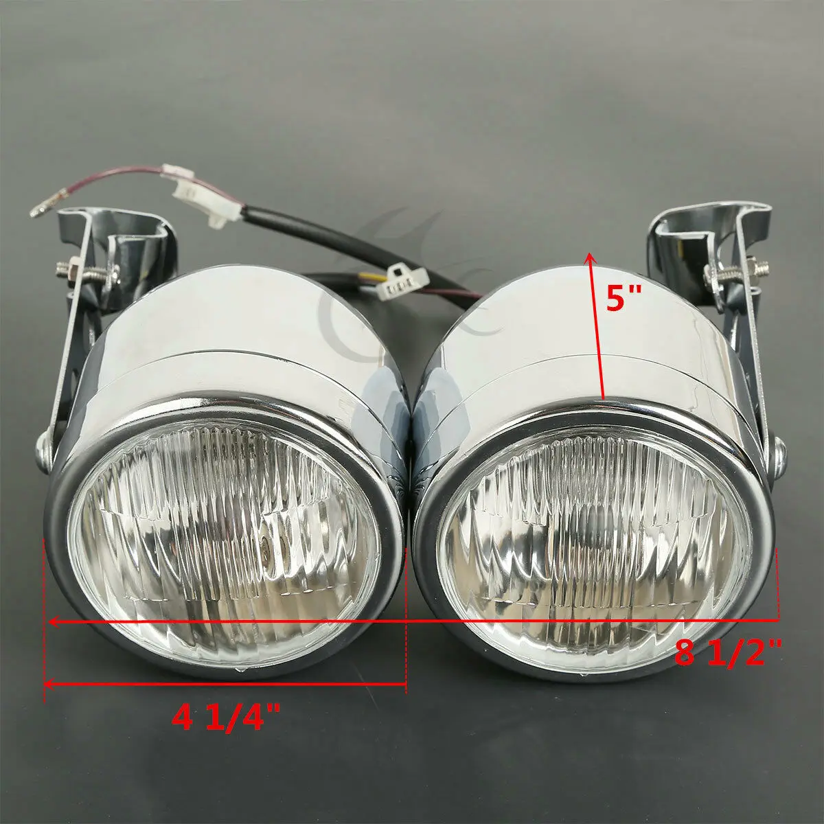 Передняя фара для мотоцикла двойная с кронштейном Harley Softail Cafe Racer спортивных