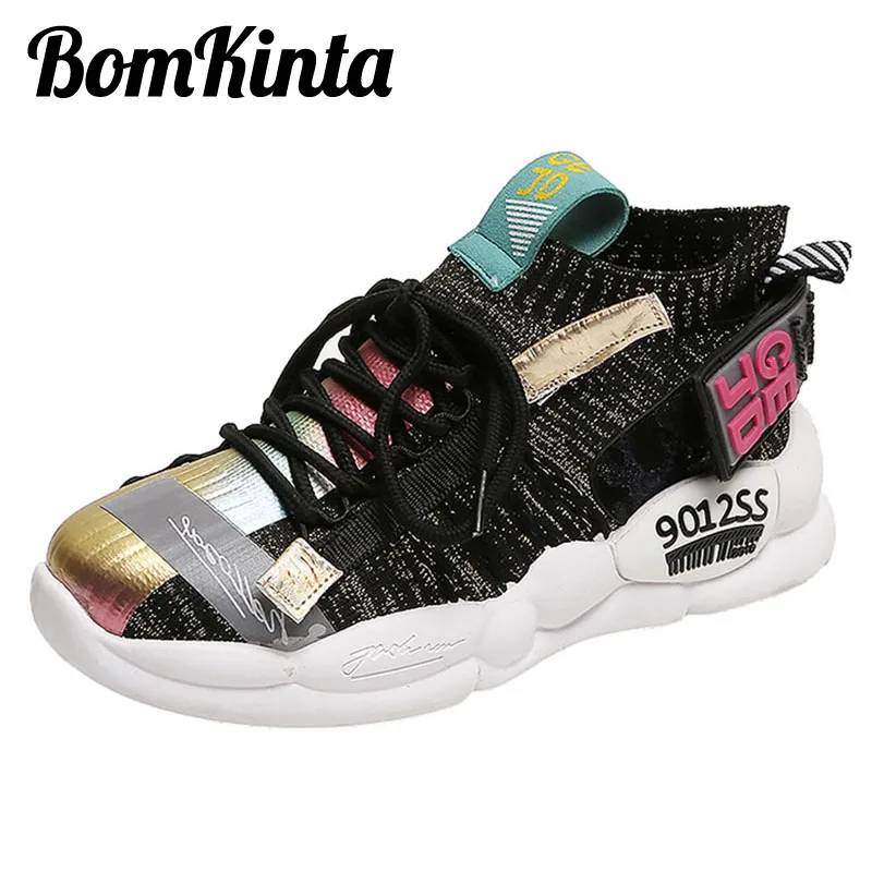 BomKinta/Классическая Вулканизированная обувь Женские дышащие Стрейчевые носки