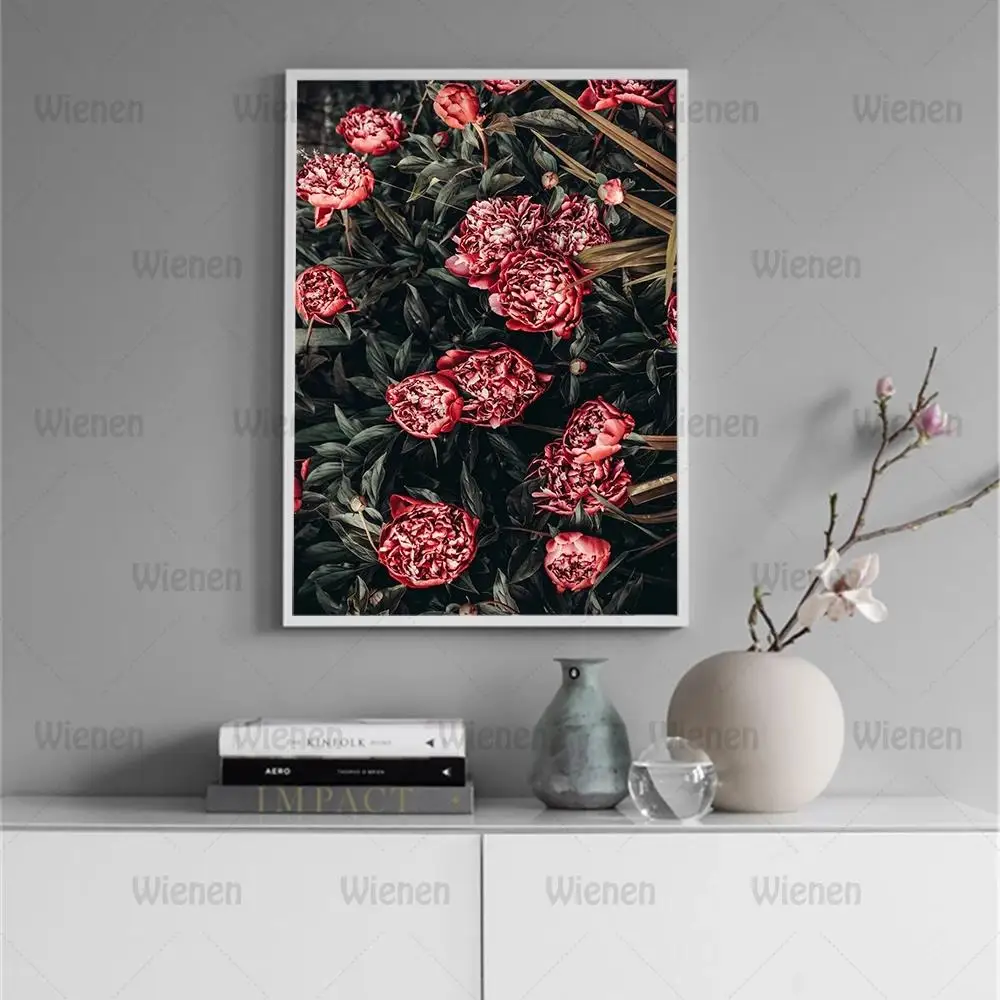 

Blush Red Peony Canvas Poster and Print Flowers Nordic Wall Art Canvas Painting Picture for Living Room scandinavian Home Decor