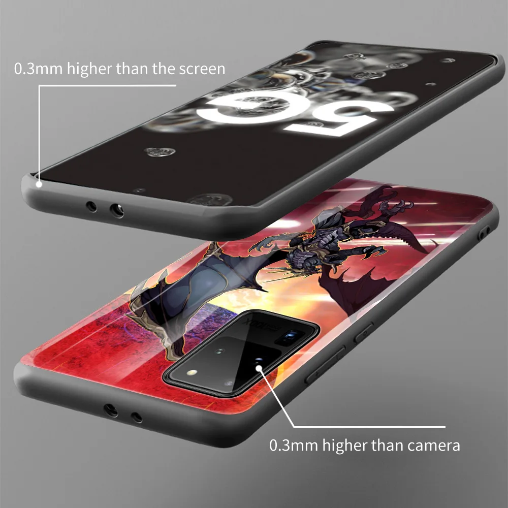 

Tempered Glass Case For Samsung S20 FE A50 S21 Ultra Cover For Galaxy S10 Lite S10e S9 S8 S7 Plus Coque Red Blaze Dragon