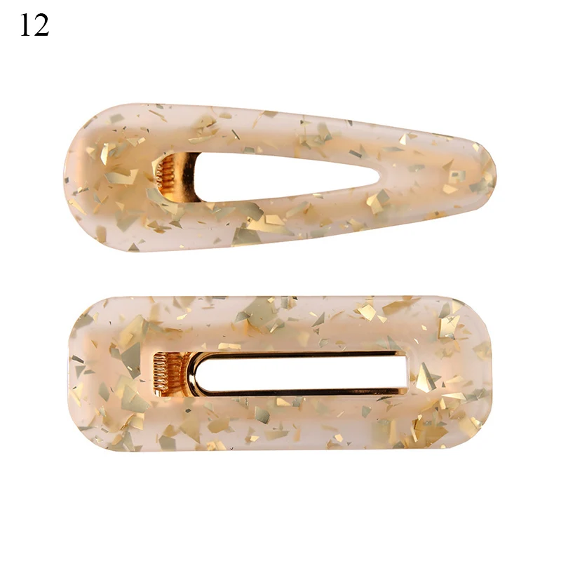 

2PCS Acrylic Resin Hair Barrettes Alligator Hair Clips Marble Pattern Hairpins Geometric Women Girls Hair Clips Hair accessories