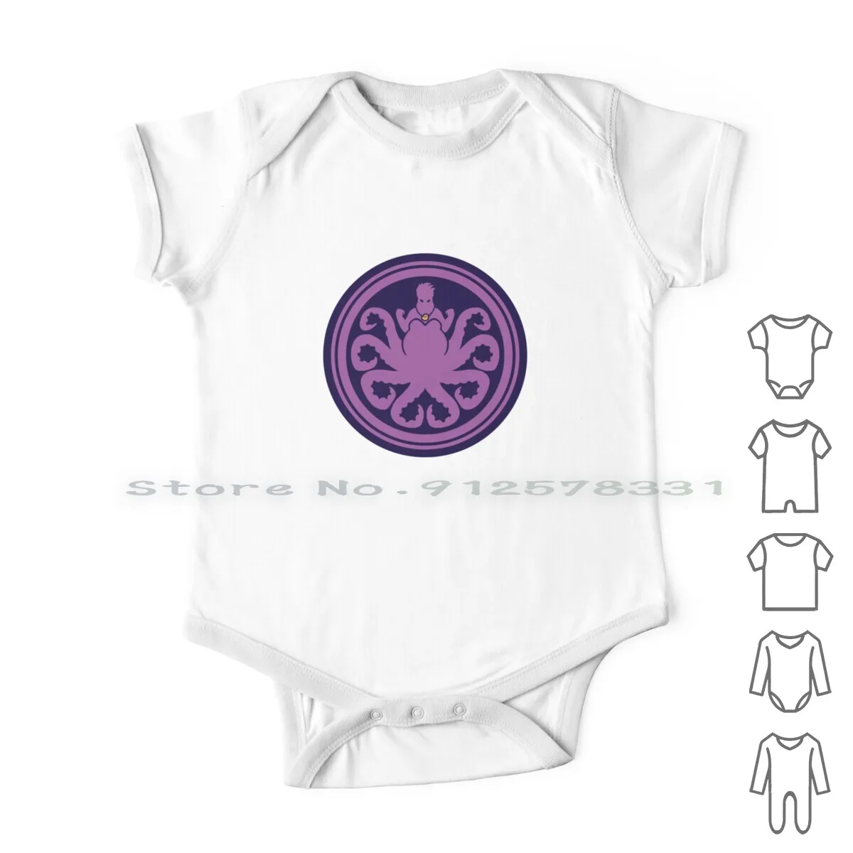 

Hail Ursula Newborn Baby Clothes Rompers Cotton Jumpsuits The Little Mermaid Ursala Purple Cecaelia Infant Long Sleeve