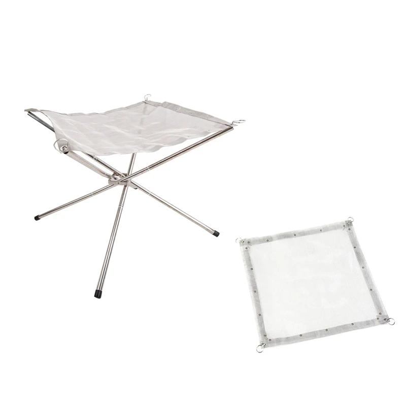 Портативный Открытый пожарная яма из нержавеющей стали Кемпинг сетки камин