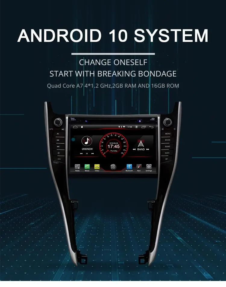 LJDA 2 Din Android 10,0 автомобильный dvd-плеер для Toyota Harrier 2013- Wifi gps радио 2G+ 16G четырехъядерный мультимедийный стерео