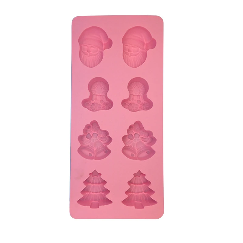 Рождественская елка силиконовые формы для торта с 8 отверстиями Санта Клаус