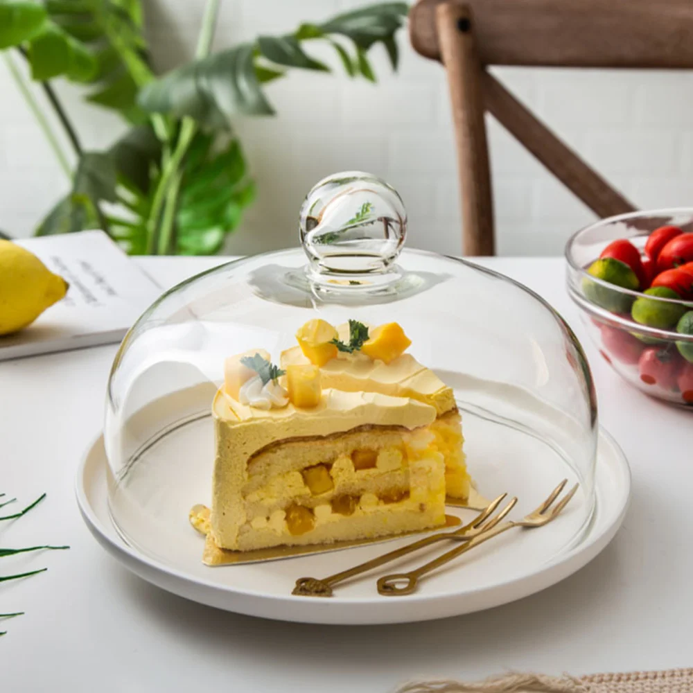 1 шт. прозрачная Пыленепроницаемая стеклянная крышка пищевая Крышка для торта