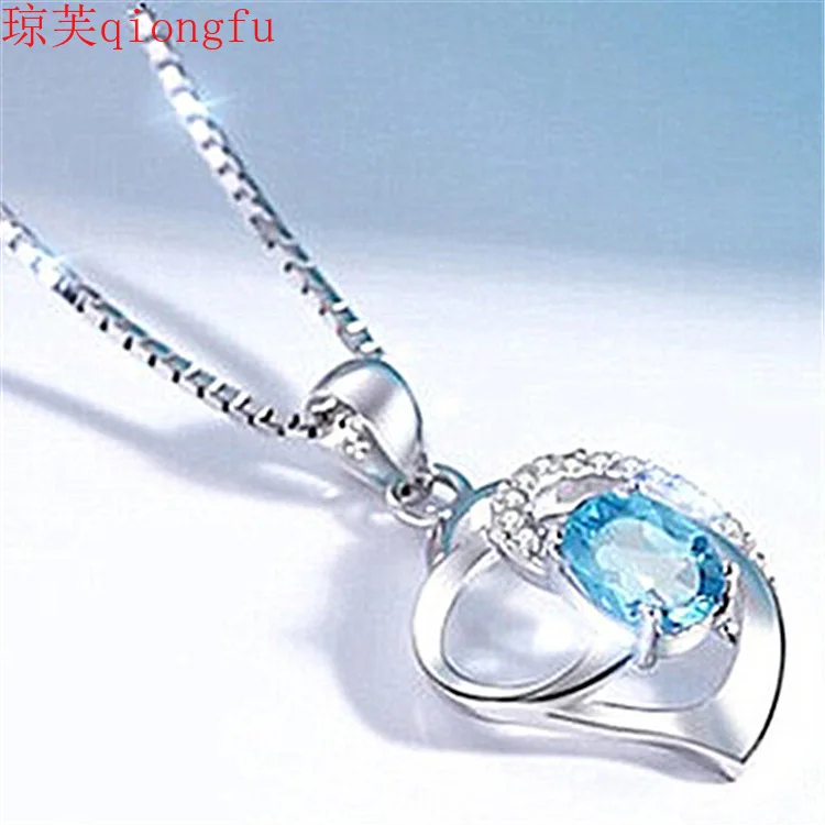 

Original Personality 2021 Korean Love White Diamond Dream Topaz Heart Pendant Crystal Jewelry Gifts for women spiritual jewelry