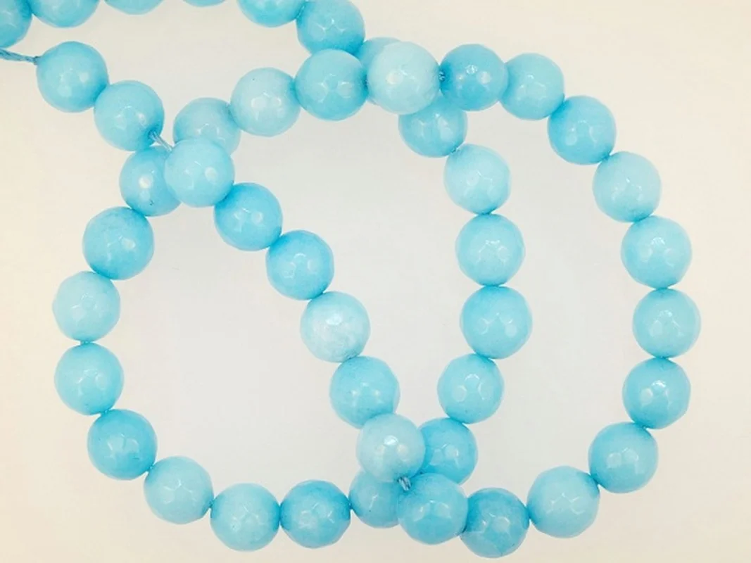 Fashion Diy 8mm Light Blue Round Turquoises Jades Beads Approx 50Pcs |