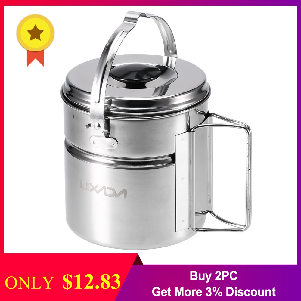 Набор посуды Lixada из нержавеющей стали для кемпинга и походов | Спорт развлечения