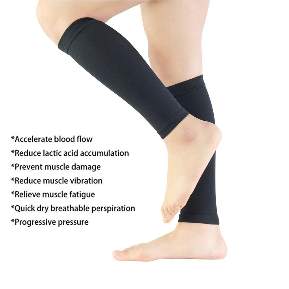 

Unisex Compression Leg Sleeve Relieve Varicose Veins Circulation Sport Legwarmer Black Footless Compression Socks For Running