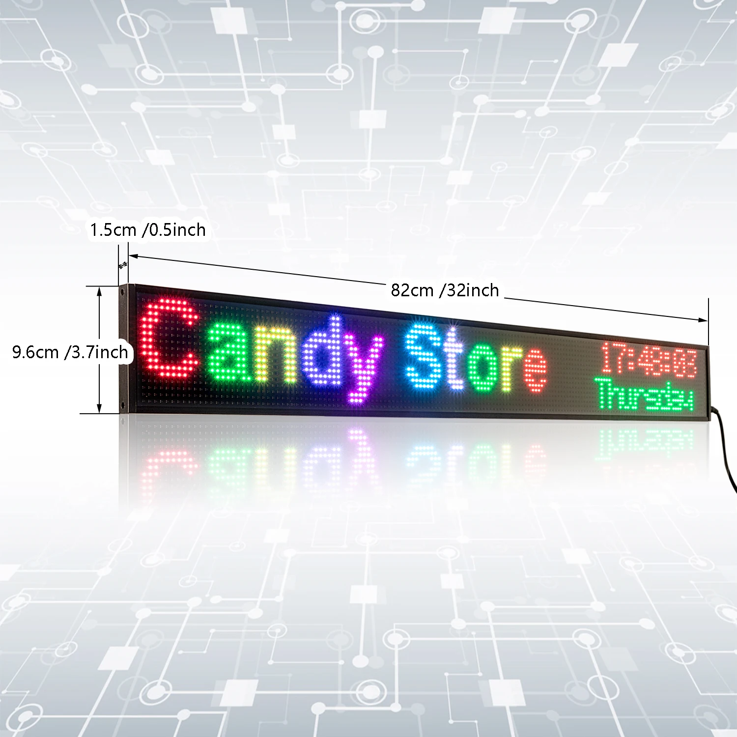 

P5 Ultra Thin Led Sign Full Color Display Board WIFI Remote Control Programmable Scrolling Message Display Screen Panel 82cm