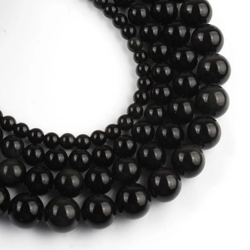 Натуральный оригинальный Радужный обсидиановый камень круглые бусины