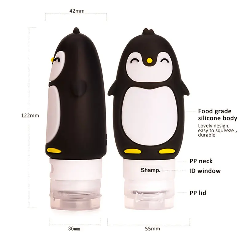 Еда из пищевого силикона 60/80/90/100 мл для макияжа Симпатичные Путешествия бутылки