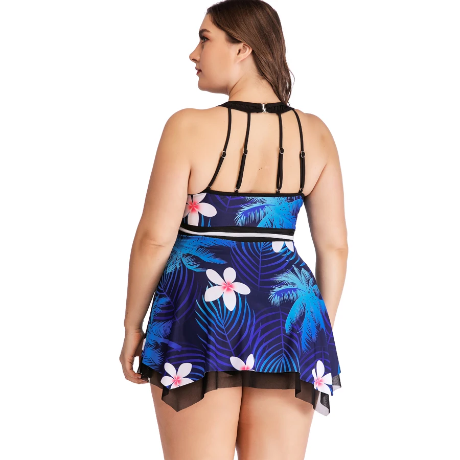 Плюс размер 5XL одежда для плавания Женский Большой костюм купальник Танкини из