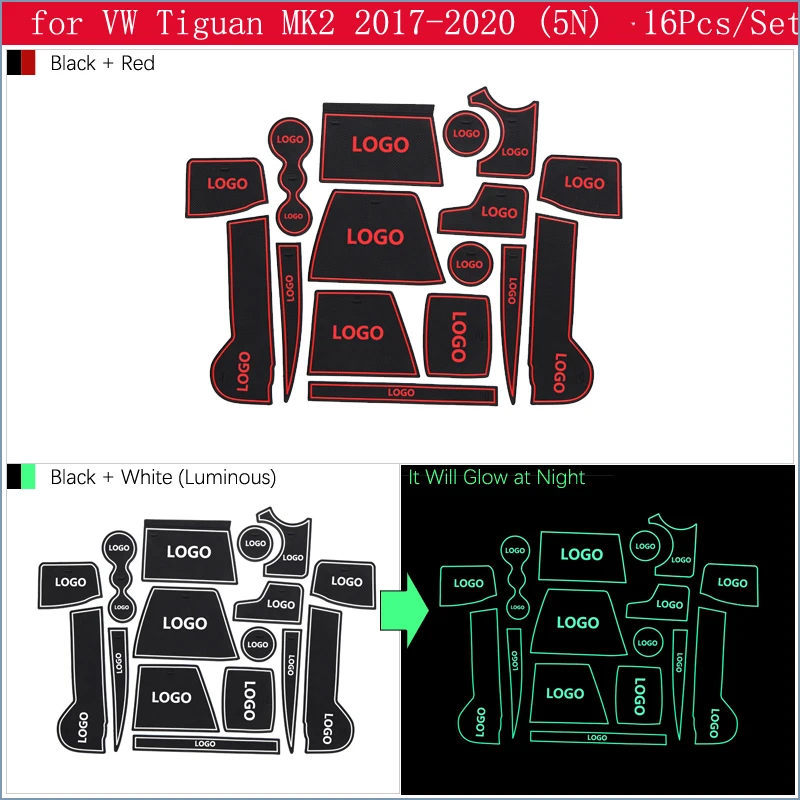 Противоскользящий резиновый подстаканник со слотом для ворот VW Tiguan 2017 2018 2019 2 MK2