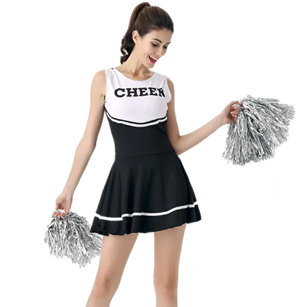 

Women Schoolgirl Cosplay Uniform Cheerleader Dress Up Girl Sexy Lingerie Gleeing Cheerleading Costume Halloween Costumes Femme