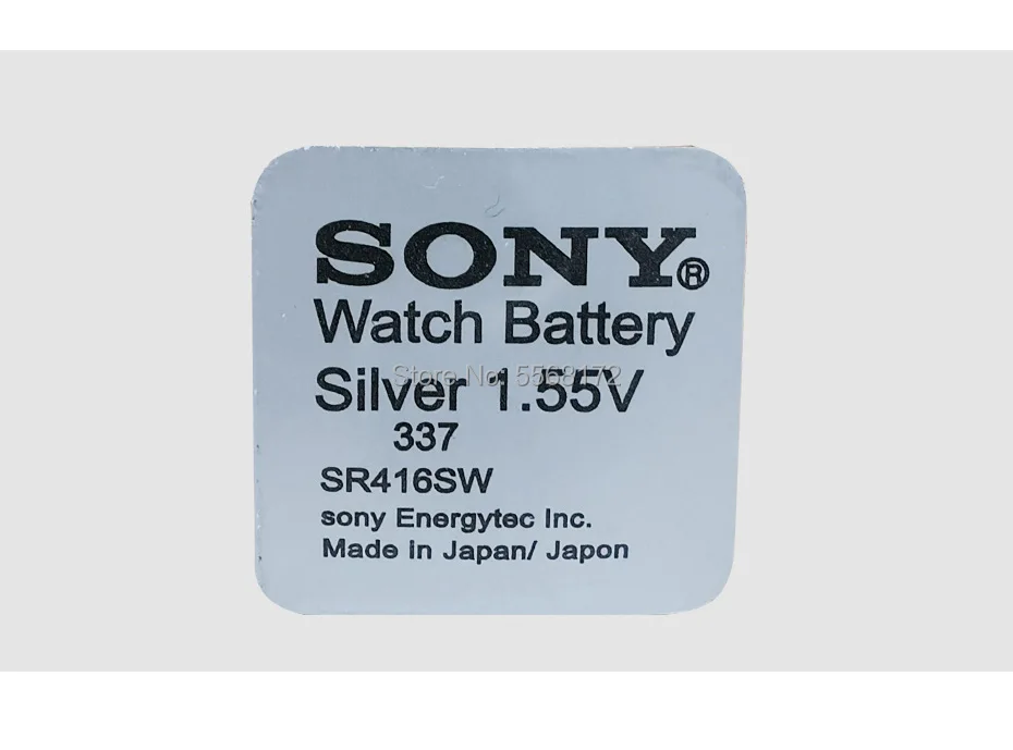 Кнопочные элементы питания Sony 337 SR416SW 10 шт. батареи 1 55 в монета оксид серебра