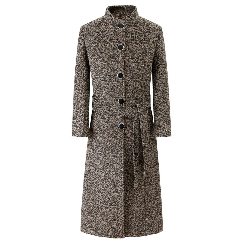 

Autumn Winter Woolen Coat Female Korean Temperament Long Coat WoMen Floral Outerwear Wool Coat Abrigos Mujer Invierno Nice#66