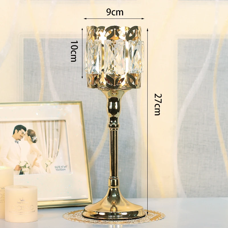 Nordic Glass Candlestick Crystal Gold Wedding Household Romantic Lights Ins Centre De Table Mariage Candlelight Dinner FC144 | Дом и сад