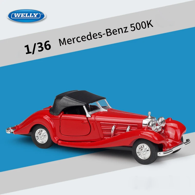 Литая под давлением модель автомобиля WELLY 1:36 1936 Benz 500K классический автомобиль из