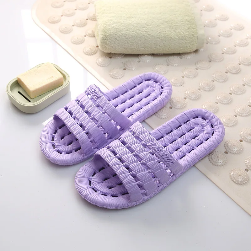 

2021 Women Slides Unisex Beach Shoes Flat Home Indoor Non-slip Unisex Solid Soft Bottom Slipper Sandals Women and Men Slippers