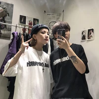 korean fashion couple print t shirt student class uniform graphic top japanese streetwear teenagers punk high street vintage tee