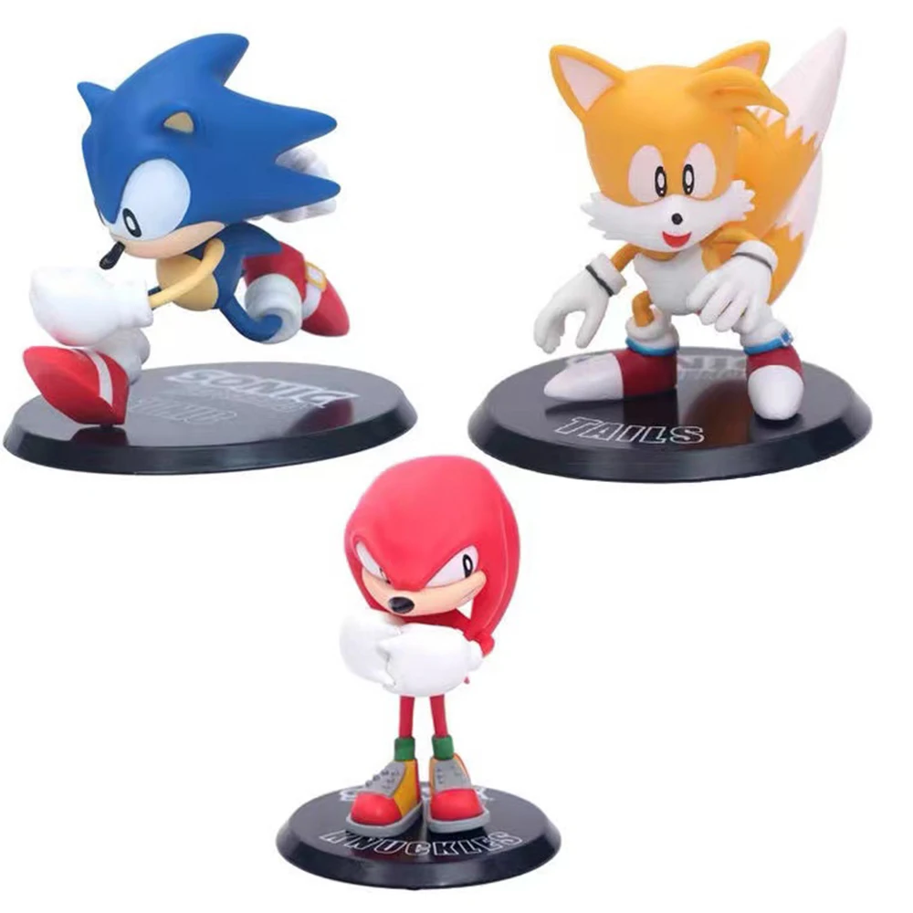 

Free Shipping Game character figure Tails Action Figures Knuckles doll Cartoon Figurines Collectible Dolls Kids Hedgehog Toy