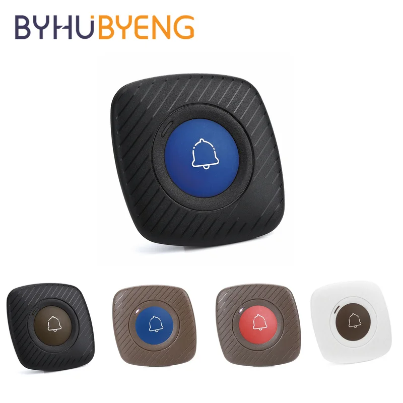 BYHUBYENG 5 Color Waterproof Restaurant Pager Designer Buttons for Hookahs Nurse Bell Button Wireless Button Buzzer