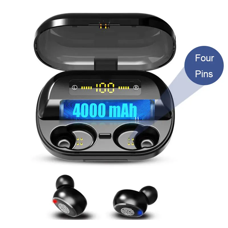 4000 mAH Tws беспроводные Bluetooth наушники, гарнитура с шумоподавлением, стерео наушники, игровые спортивные водонепроницаемые наушники с микрофоном для xiaomi - Цвет: 4000 mAH