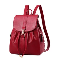 monnet cauthy summer new arrivals backpacks concise leisure fashion pu drawstring solid color wine red black deep blue lady bags