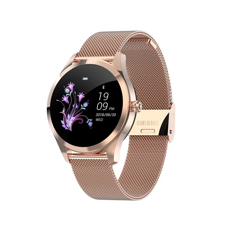 Steel Rose Gold IP68 Водонепроницаемые Смарт-часы для женщин Прекрасный браслет монитор сердечного ритма мониторинг сна Smartwatch подключение для IOS Android - Цвет: Steel Rose Gold