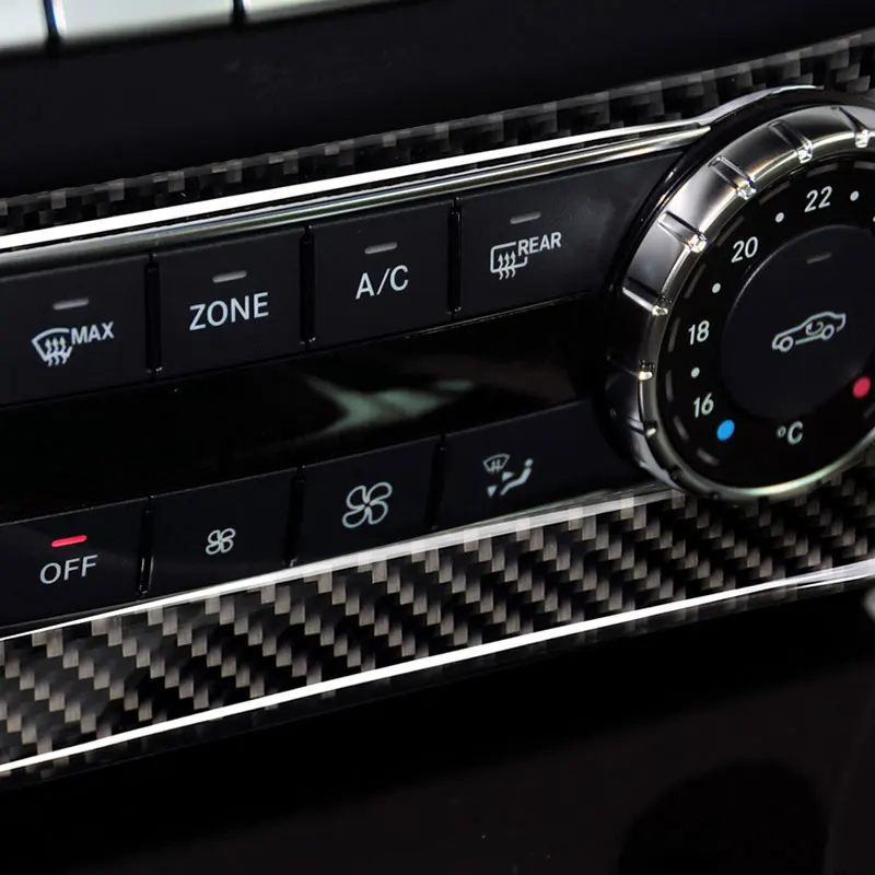 

Carbon Fiber Car Accessories Interior Air Conditioning Button Cover Trim Stickers For Merecedes-Benz C Class W204 2007-2013