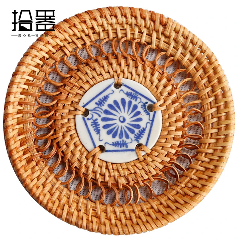 Новинка 2019 подставка из ротанга тканый коврик для чайника изоляционный чайной